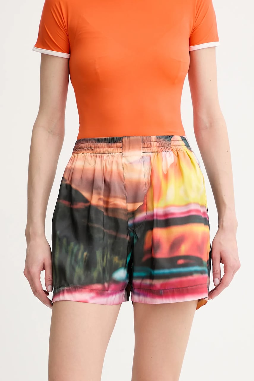 Sunnei pantaloni scurți cu imprimeu, high waist, RTWXBOT029