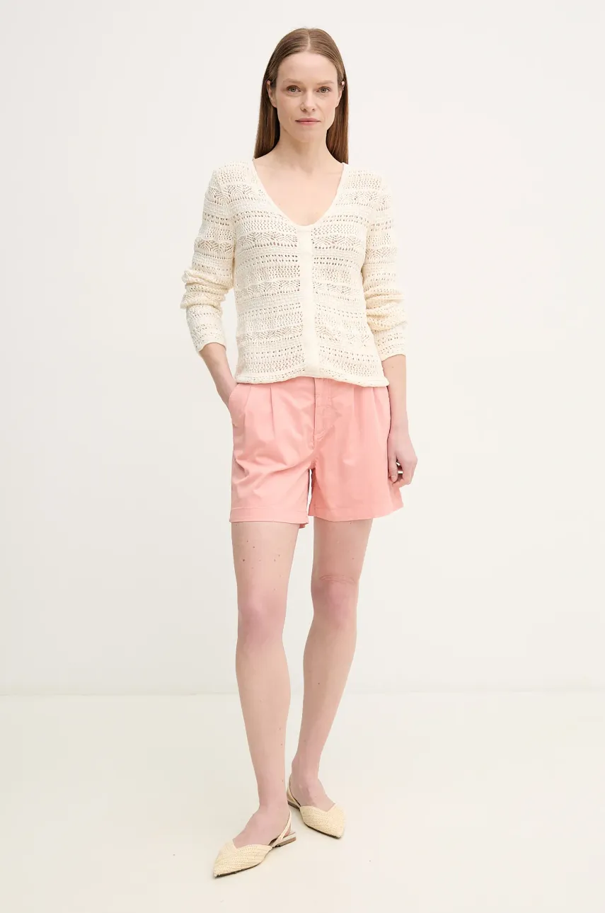 Шорты Pepe Jeans MID WAIST REGULAR CHINO SHORT VANIA женские цвет розовый однотонные средняя посадка PL801168 Шорты Pepe Jeans MID WAIST REGULAR CHINO SHORT VANIA женские цвет розовый однотонные средняя посадка PL801168