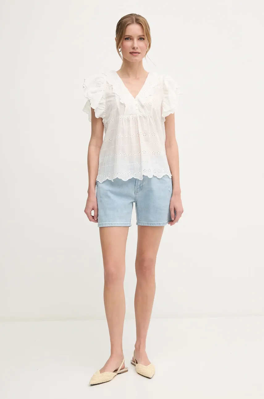 Джинсовые шорты Pepe Jeans REGULAR SHORT HW MABLE женская однотонная средняя посадка PL801188PG8 Джинсовые шорты Pepe Jeans REGULAR SHORT HW MABLE женская однотонная средняя посадка PL801188PG8
