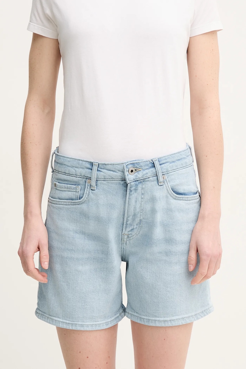 Pepe Jeans pantaloni scurți jeans FITTED SHORT HW MARY femei, uni, high waist, PL801191PG7 Pepe Jeans pantaloni scurți jeans FITTED SHORT HW MARY femei, uni, high waist, PL801191PG7