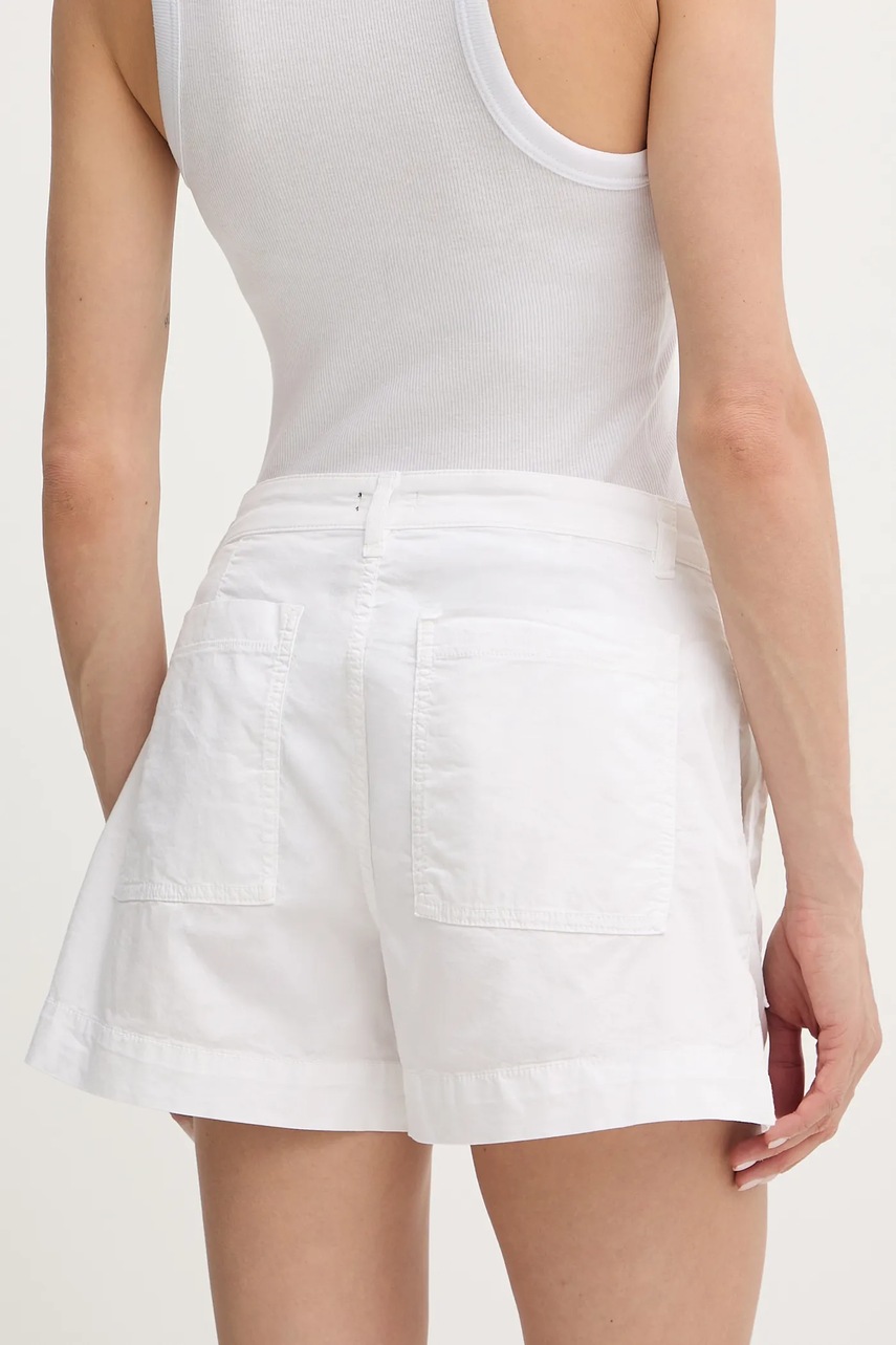 Шорты Pinko цвет белый однотонные средняя посадка 105159 A2L8