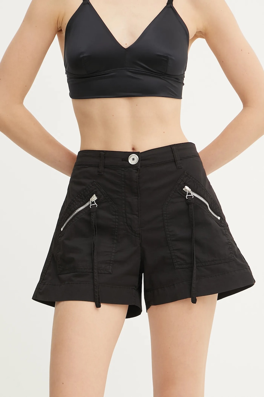 Levně Kraťasy Pinko dámské, černá barva, medium waist, 105159 A2L8