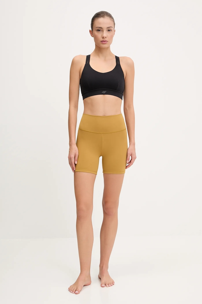 Шорты для йоги adidas Performance All Me цвет жёлтый однотонная высокая посадка JI8348 Шорты для йоги adidas Performance All Me цвет жёлтый однотонная высокая посадка JI8348