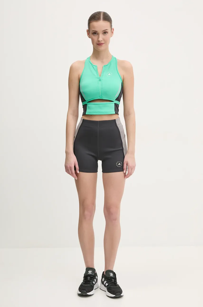 Шорты adidas by Stella McCartney женские цвет серый с узором высокая посадка JG1057 Шорты adidas by Stella McCartney женские цвет серый с узором высокая посадка JG1057
