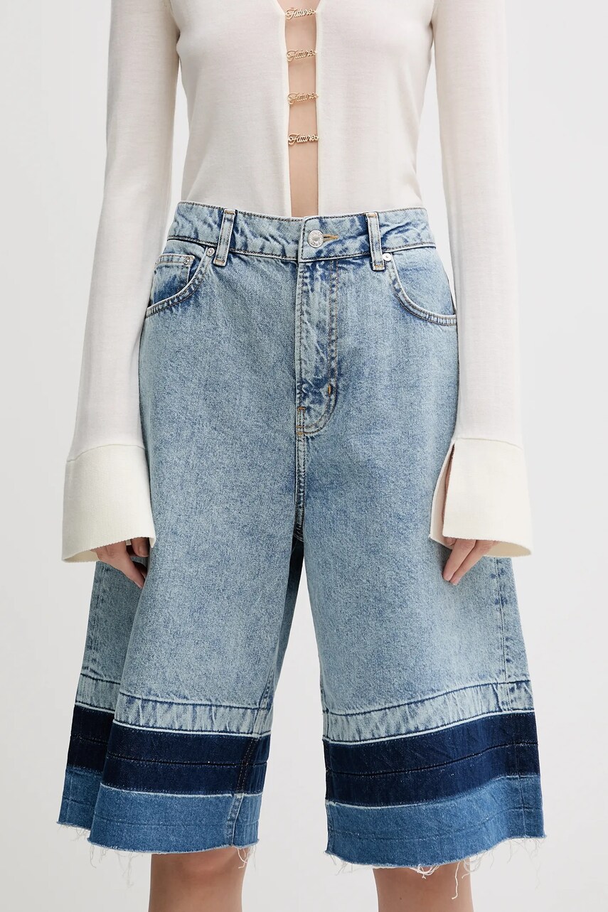 Moschino Jeans pantaloni scurti din denim cu imprimeu, high waist, 0312 3719