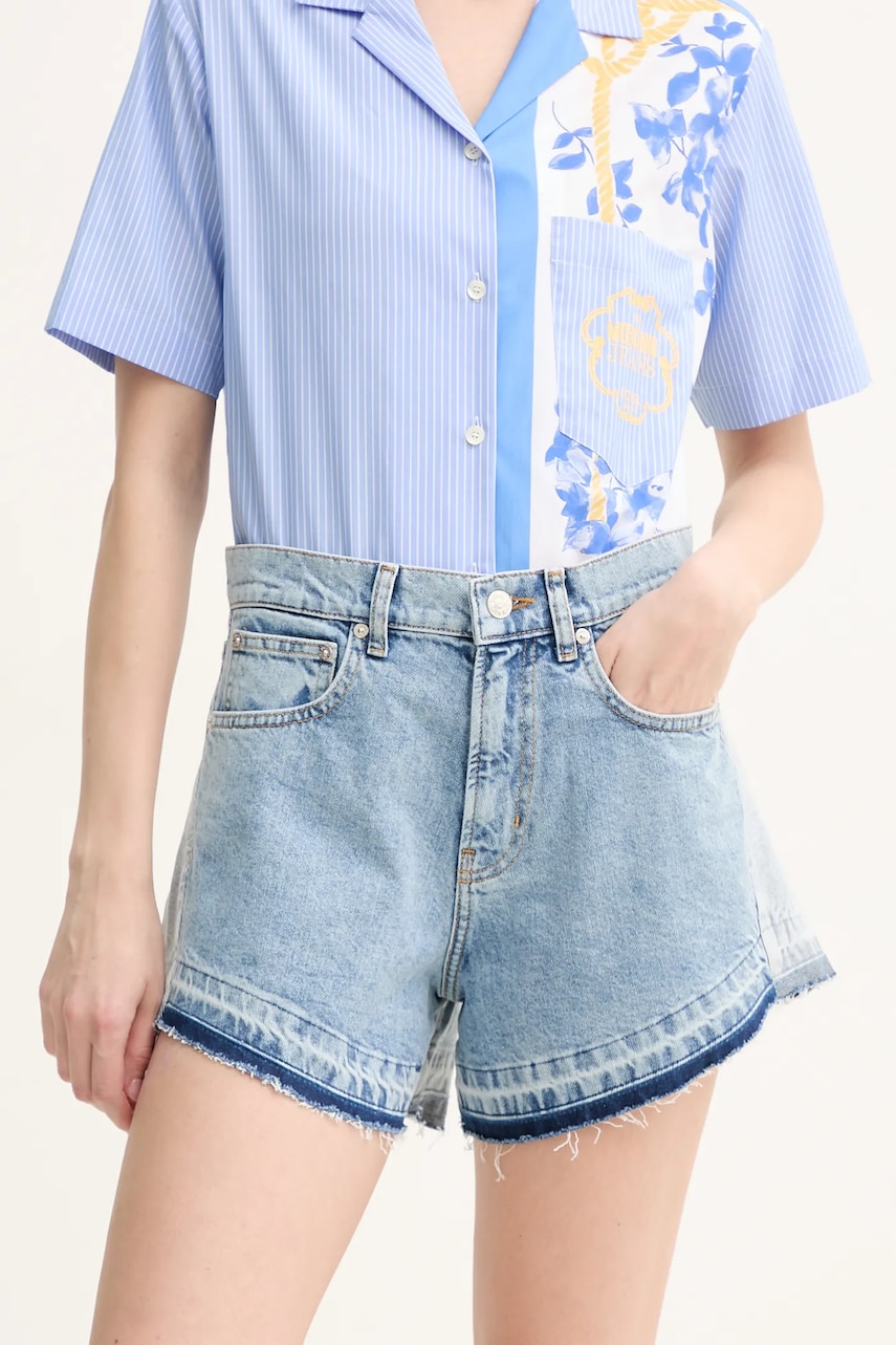 Moschino Jeans pantaloni scurți jeans femei, uni, high waist, 0316 3719 Moschino Jeans pantaloni scurți jeans femei, uni, high waist, 0316 3719