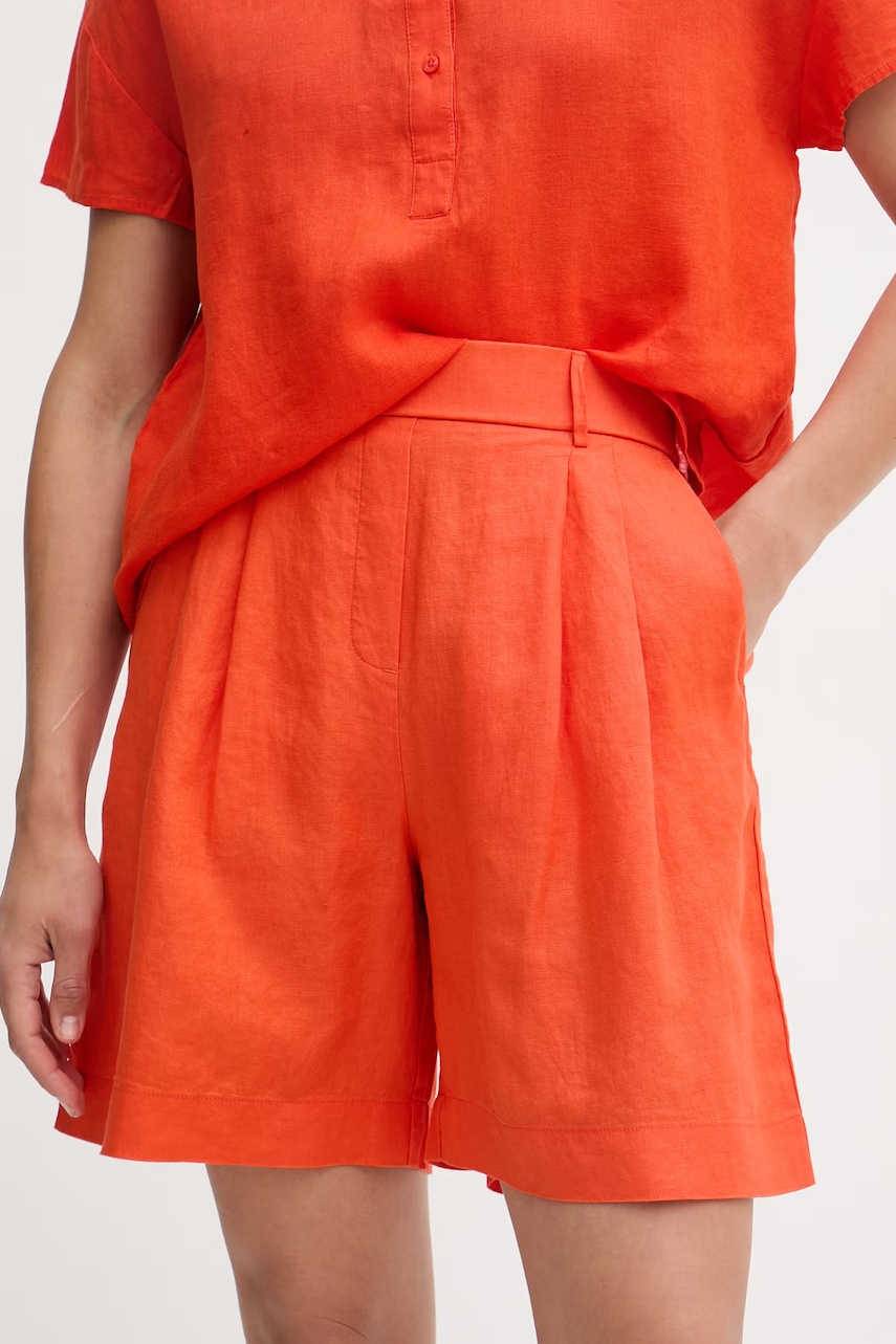 United Colors of Benetton σορτς γυναικεία λινά 4AGHD901V πορτοκαλί M,XS,S,L,XXS