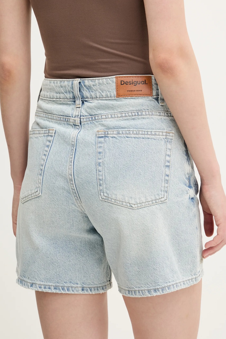 Desigual farmer rövidnadrág INIDAN női, nyomott mintás, magas derekú, 25SWDD24 termék 2. képe