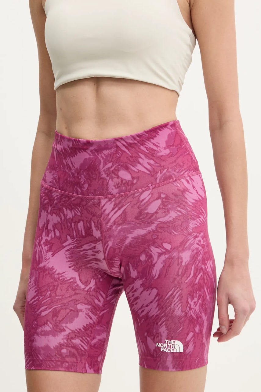 The North Face pantaloni scurti sport Flex femei, culoarea violet, modelator, high waist, NF0A8BQQ85N1 The North Face pantaloni scurti sport Flex femei, culoarea violet, modelator, high waist, NF0A8BQQ85N1
