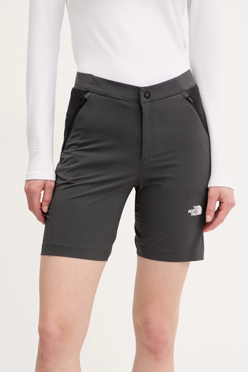 The North Face pantaloni scurți outdoor Felik Slim culoarea gri, modelator, medium waist, NF0A8BT4MN81