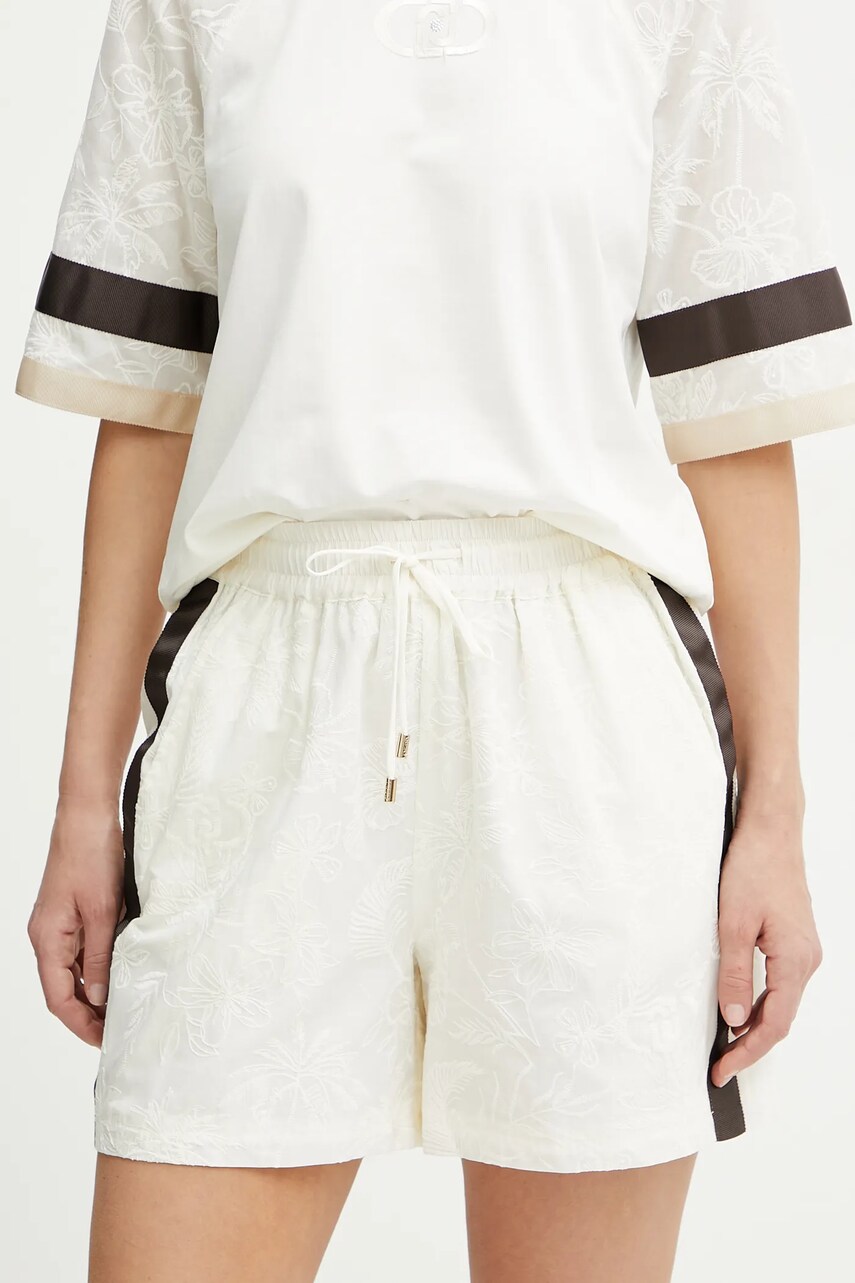 Levně Bavlněné šortky Liu Jo béžová barva, high waist, TA5160 TS930