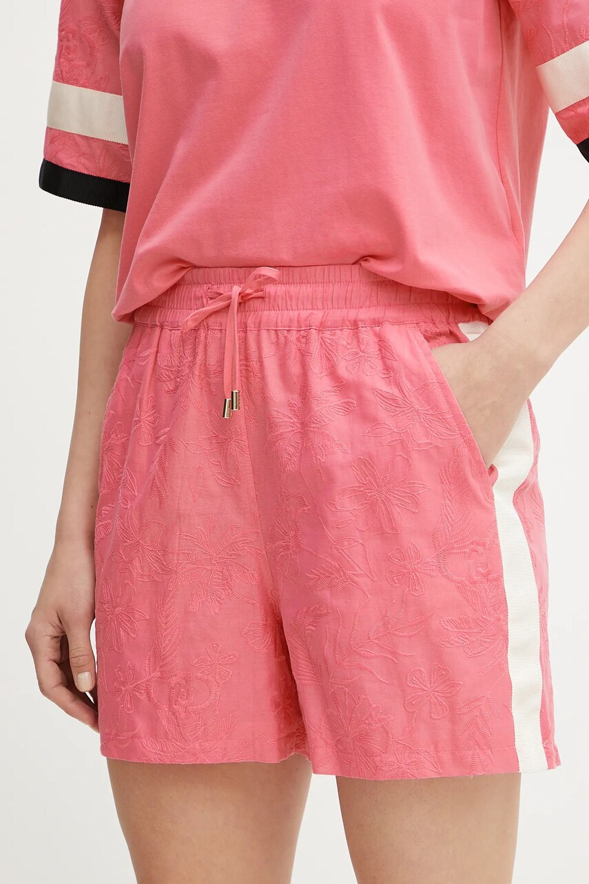 Levně Bavlněné šortky Liu Jo růžová barva, high waist, TA5160 TS930