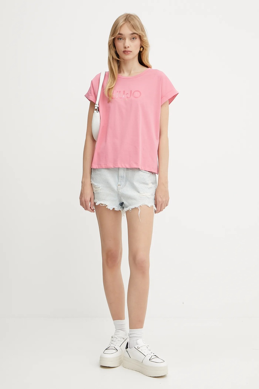 Джинсовые шорты Liu Jo с аппликацией высокая посадка UA5253 D0238