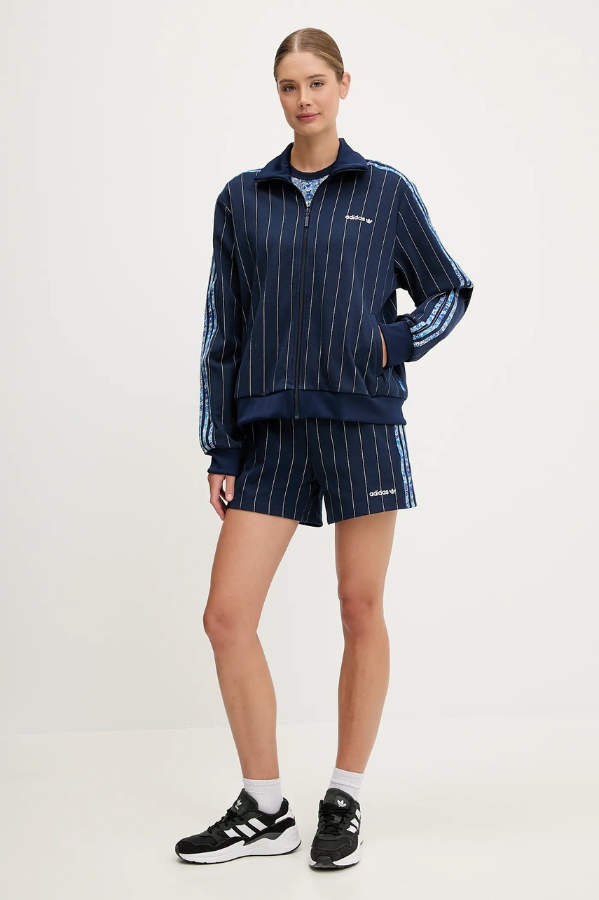 Шорты adidas Originals Liberty цвет синий узор высокая посадка JC5309