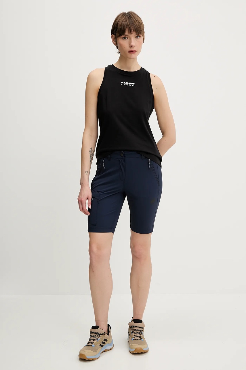 Шорты outdoor Mammut Runbold IV цвет синий однотонная высокая посадка 1023-01200