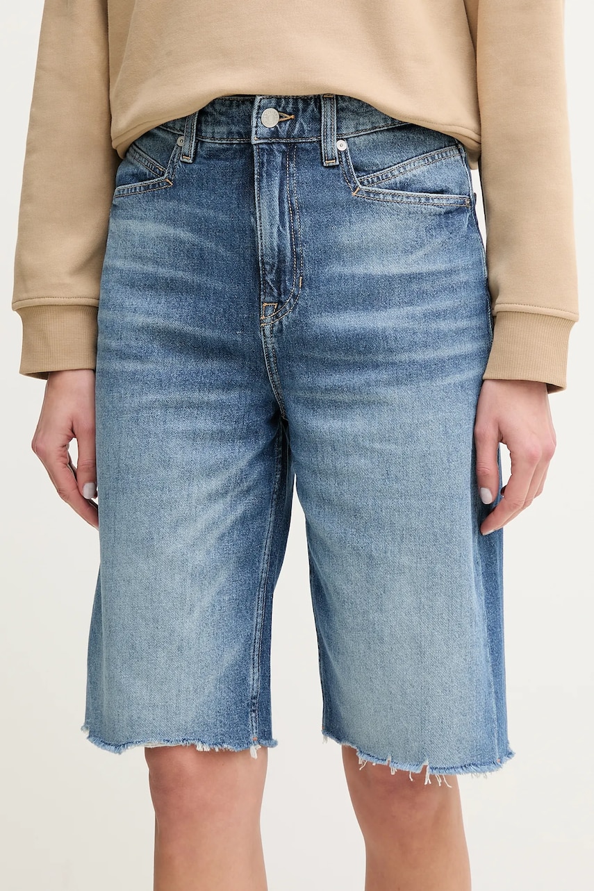 BOSS Orange pantaloni scurți jeans femei, uni, high waist, 50534213 BOSS Orange pantaloni scurți jeans femei, uni, high waist, 50534213