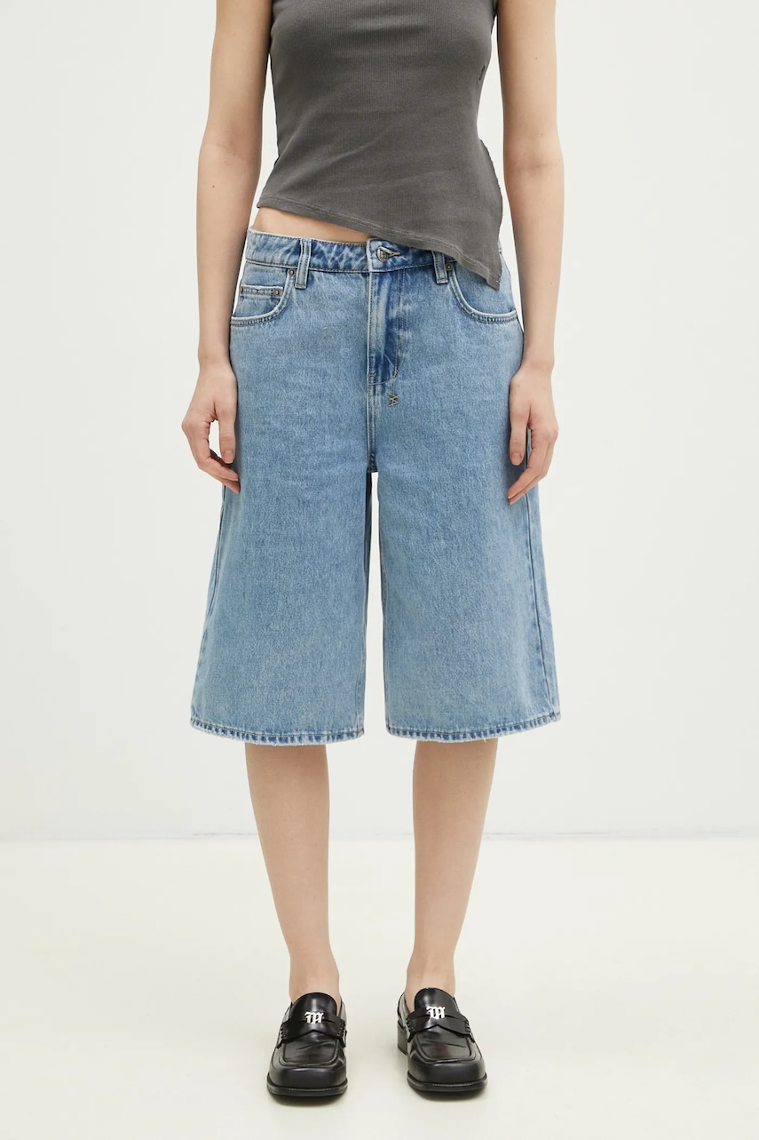 KSUBI pantaloni scurți jeans Low Rider femei, uni, high waist, WPS24WA012