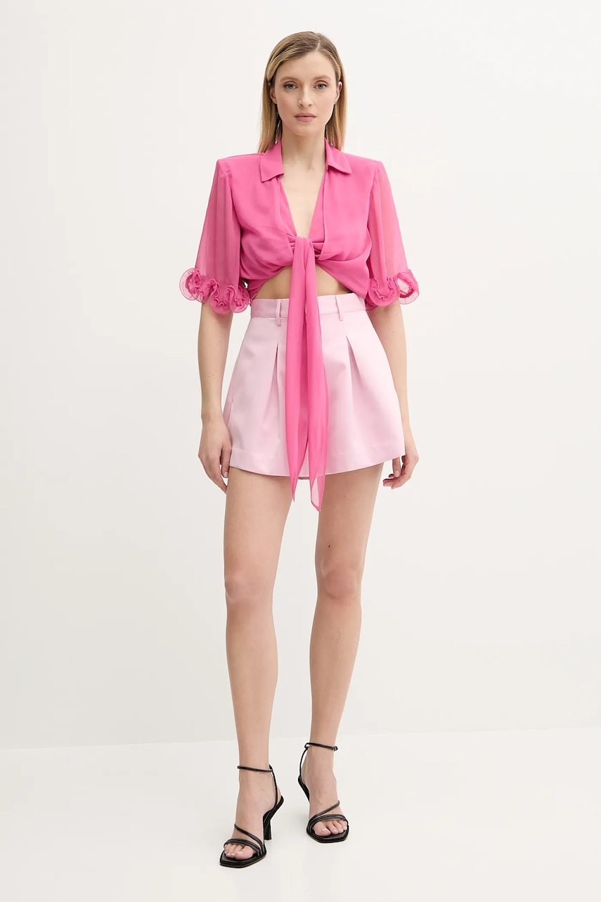 Шорты Rotate женские цвет розовый однотонные высокая посадка 1137671011 Шорты Rotate женские цвет розовый однотонные высокая посадка 1137671011