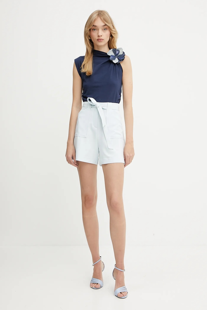 Шорты Guess VALENTINA женские однотонные высокая посадка W5GD0I WH9Y2