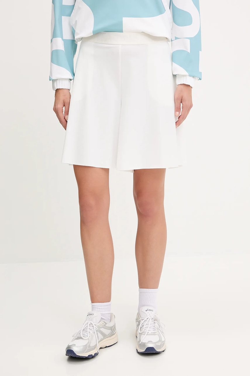 Sportalm pantaloni scurți culoarea alb, uni, high waist, 650169