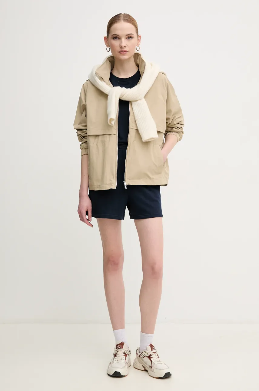 Шорты Tommy Hilfiger женские цвет синий однотонные высокая посадка UW0UW05800 Шорты Tommy Hilfiger женские цвет синий однотонные высокая посадка UW0UW05800