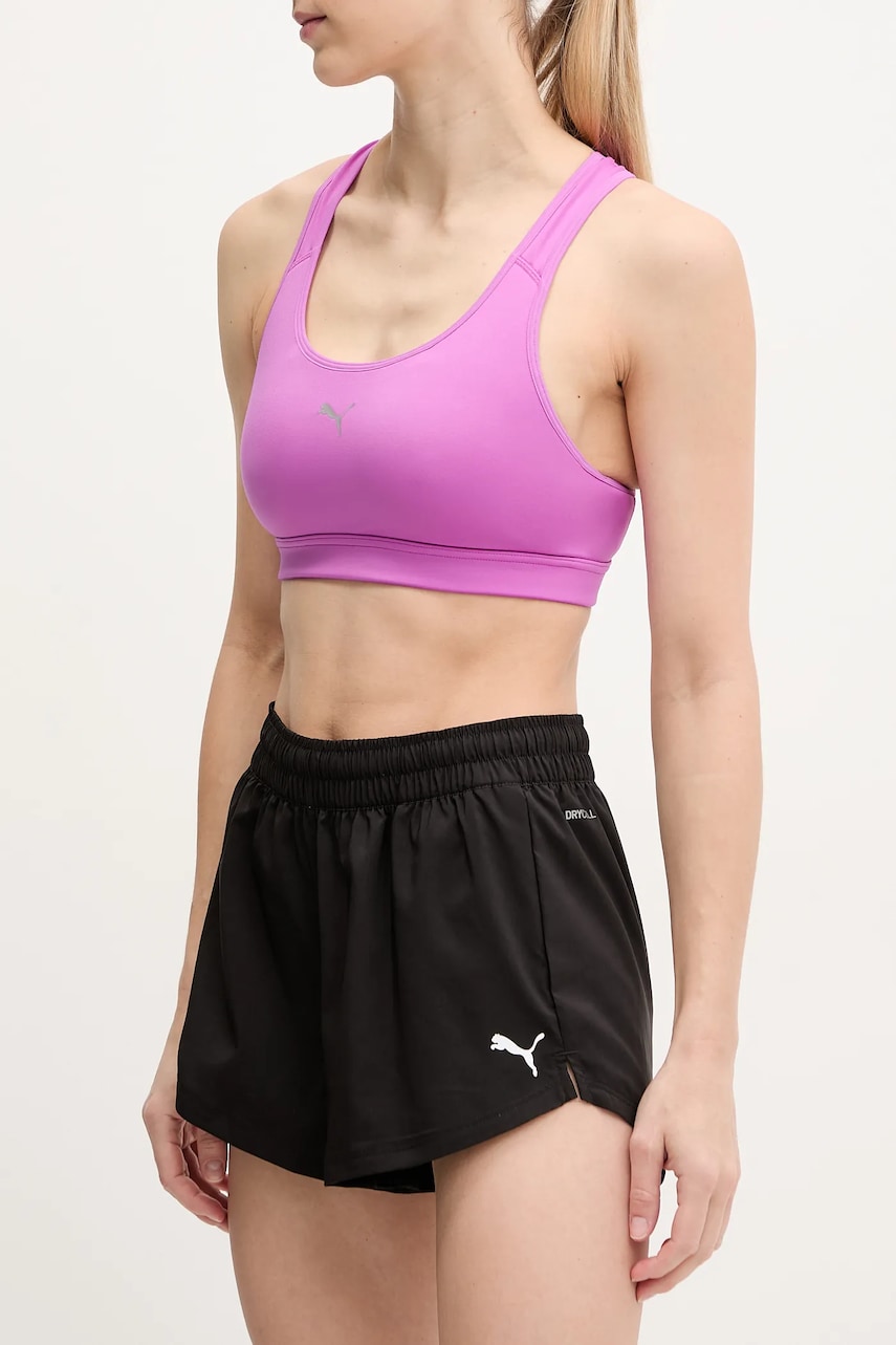 Puma pantaloni scurți de antrenament Train All Day Essentials culoarea negru, neted, high waist, 525903 Puma pantaloni scurți de antrenament Train All Day Essentials culoarea negru, neted, high waist, 525903