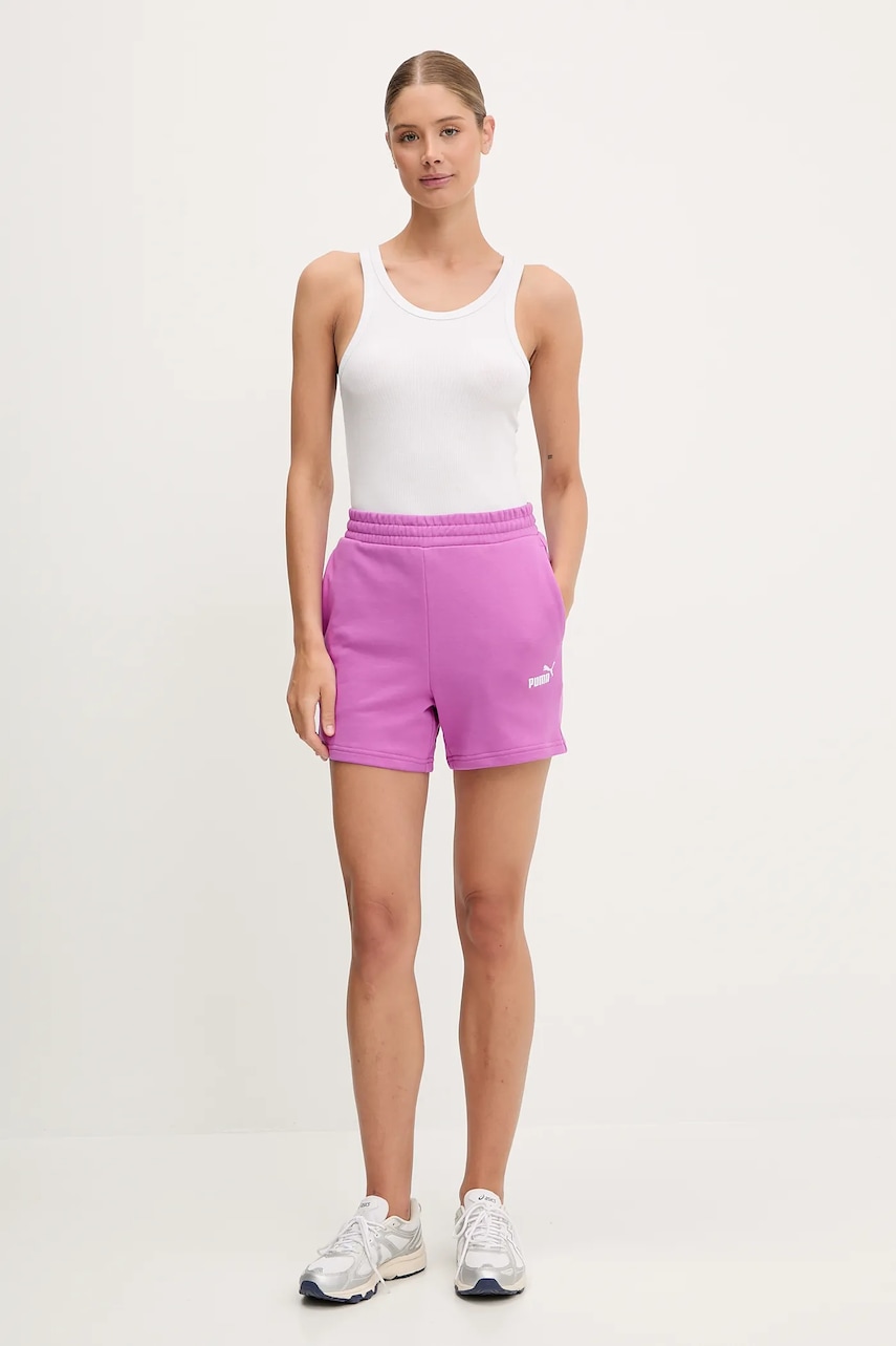 Шорты Puma женские цвет фиолетовый однотонные высокая посадка 682441 Шорты Puma женские цвет фиолетовый однотонные высокая посадка 682441