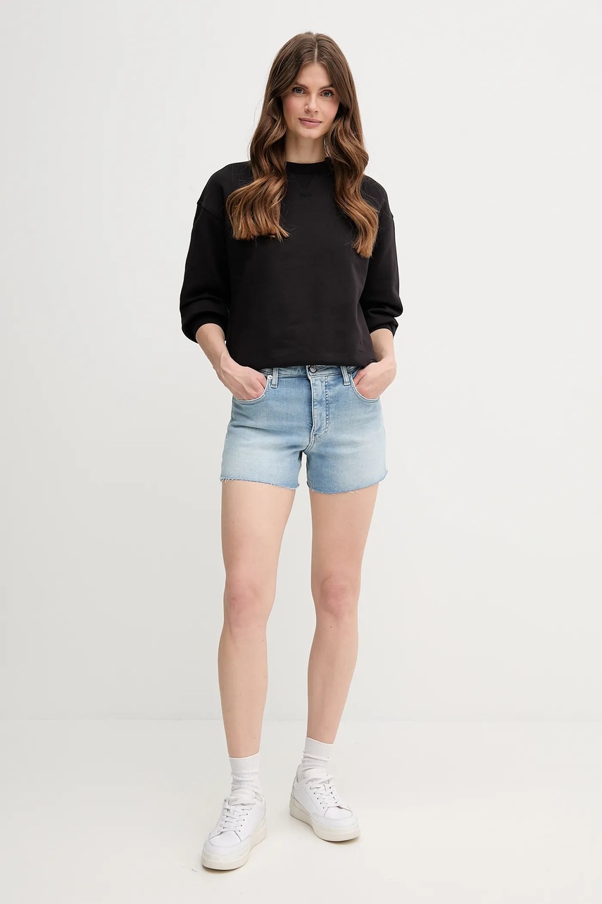 Джинсовые шорты Calvin Klein Jeans однотонная высокая посадка J20J225158