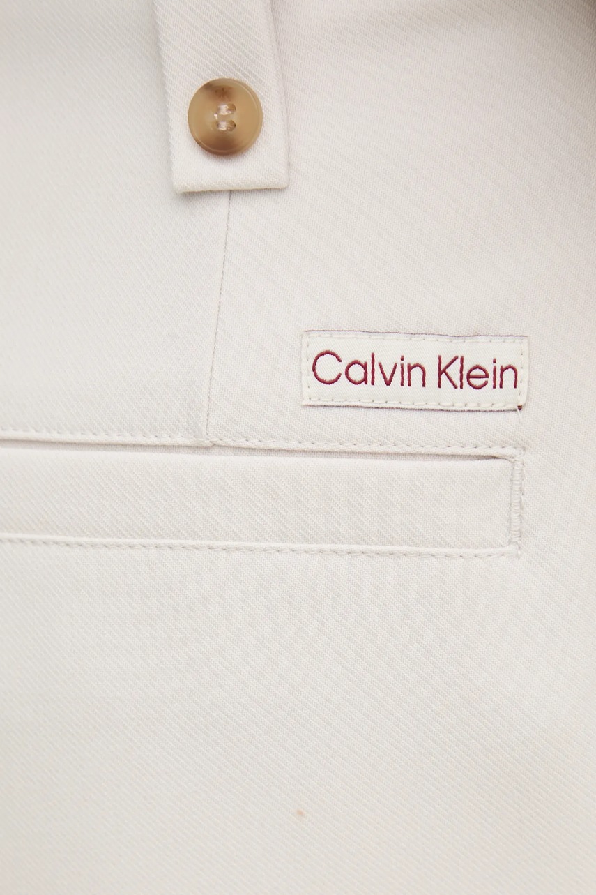 Шорти Calvin Klein Jeans жіночі колір бежевий однотонні висока посадка J20J225412 