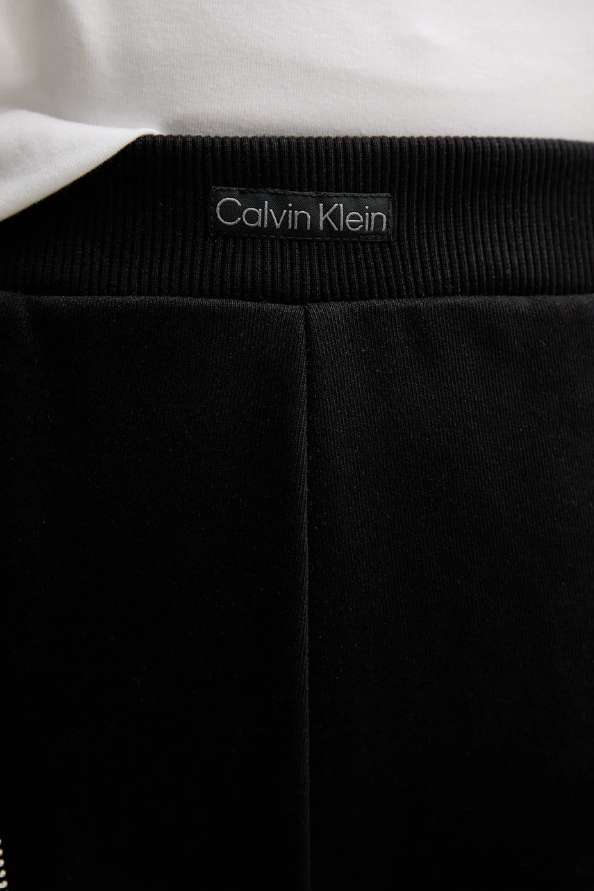 Дитячі бавовняні шорти Calvin Klein Jeans жіночі колір чорний однотонні висока посадка J20J225525 
