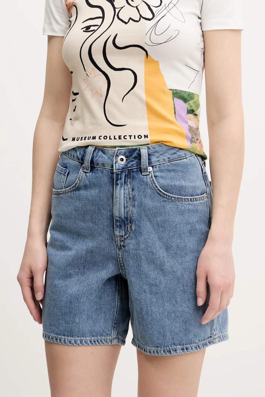 Karl Lagerfeld Jeans pantaloni scurți din denim femei, uni, high waist, A2W10041