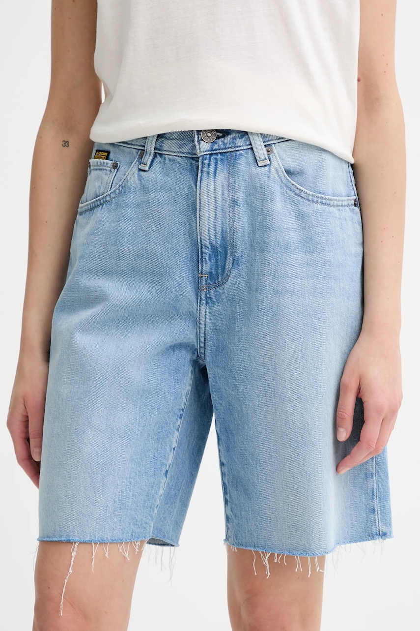 G-Star pantaloni scurți jeans uni, high waist, D26268-D932