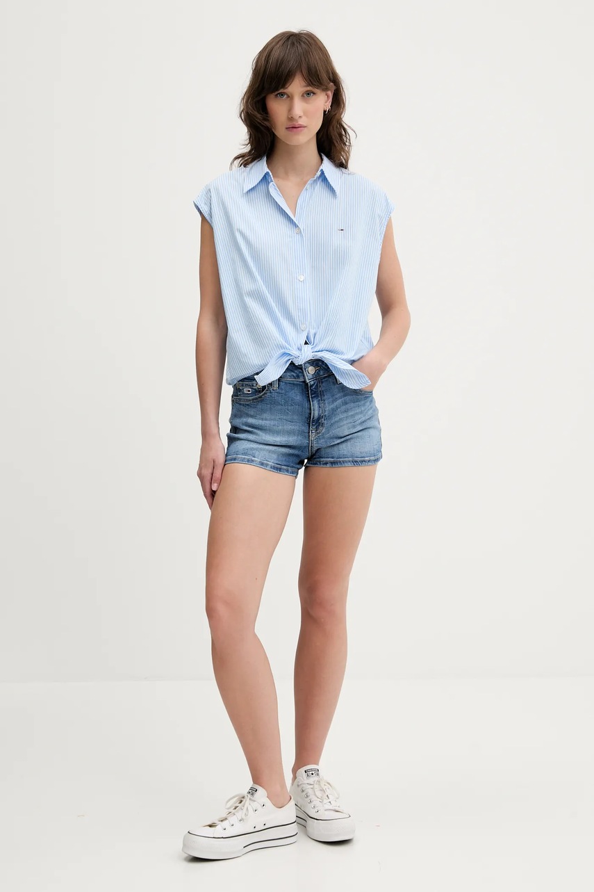 Джинсовые шорты Tommy Jeans однотонная средняя посадка DW0DW20090