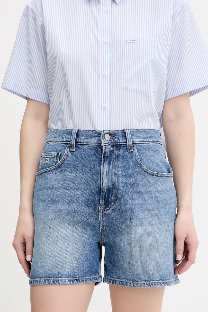 Tommy Jeans pantaloni scurți jeans neted, high waist, DW0DW20092