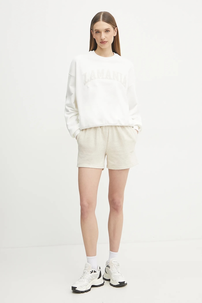 Шорты La Mania женские цвет бежевый однотонные высокая посадка DAISY Шорты La Mania женские цвет бежевый однотонные высокая посадка DAISY