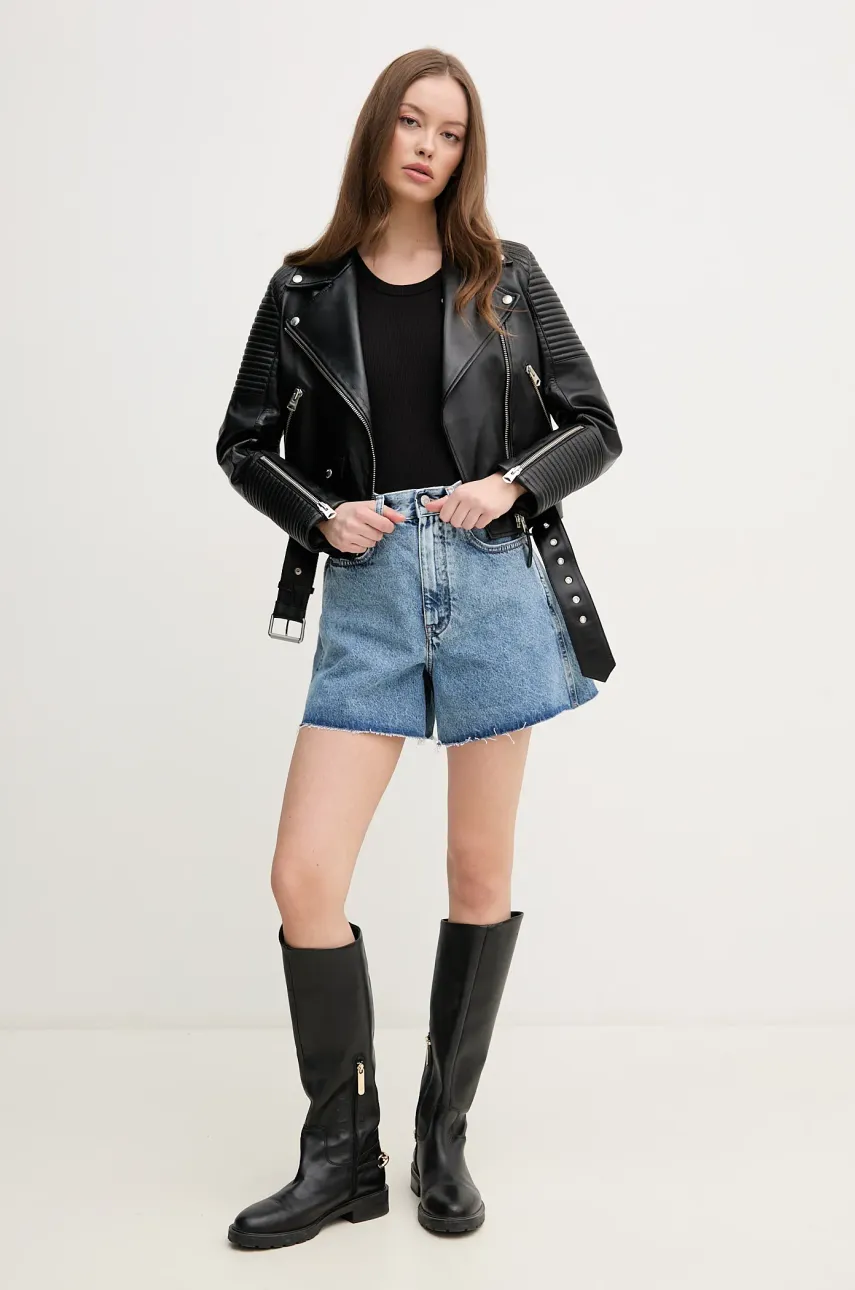 Джинсовые шорты Red Bull Racing x Pepe Jeans BOXY SHORT женские однотонные высокая посадка RL800004R17 Джинсовые шорты Red Bull Racing x Pepe Jeans BOXY SHORT женские однотонные высокая посадка RL800004R17
