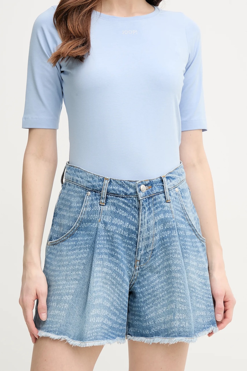 Joop! pantaloni scurți jeans femei, cu imprimeu, high waist, 30046453 Joop! pantaloni scurți jeans femei, cu imprimeu, high waist, 30046453