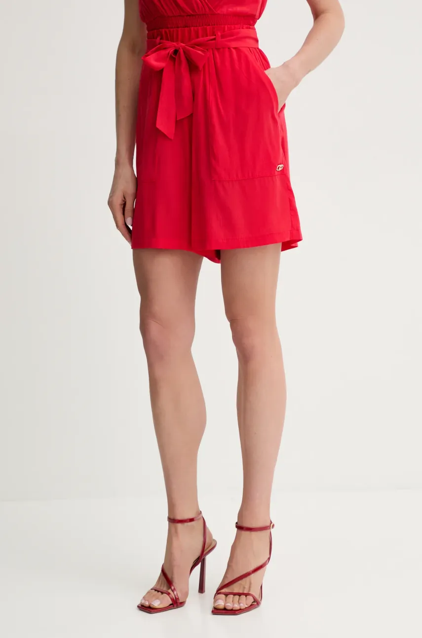 Levně Kraťasy Liu Jo dámské, červená barva, high waist, VA5172.T2920
