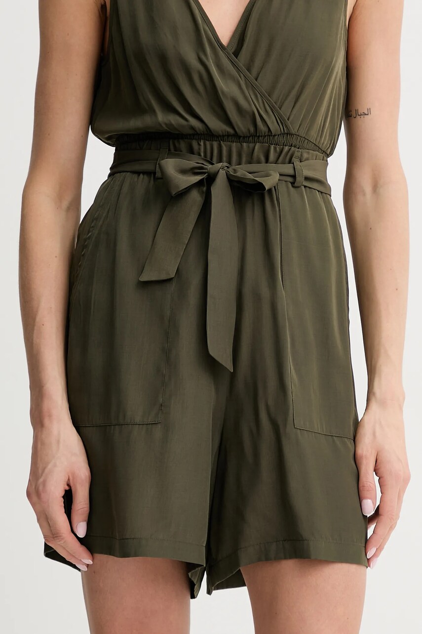 Levně Kraťasy Liu Jo dámské, zelená barva, high waist, VA5172.T2920