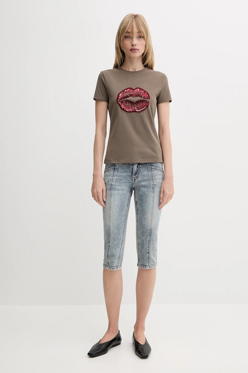 Джинсовые шорты Miss Sixty однотонная высокая посадка 6S2JJ1250T