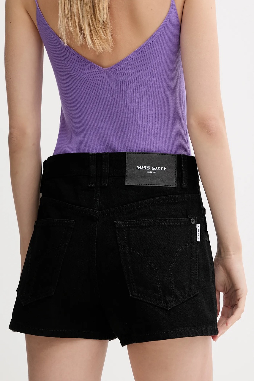 Τζιν σορτς Miss Sixty χρώμα: μαύρο, 6S2JJ3310T φωτογραφία