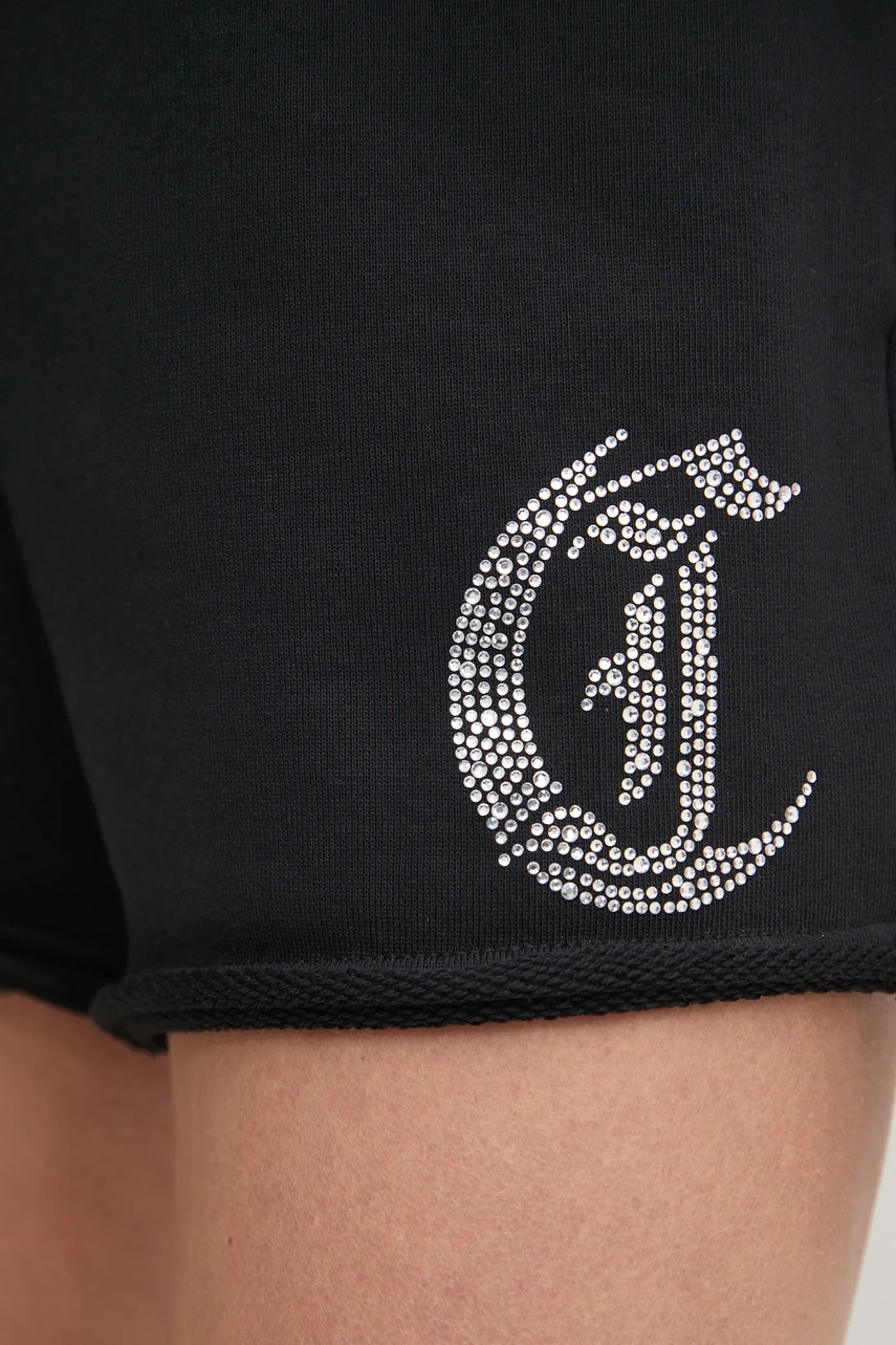 Βαμβακερό σορτσάκι Just Cavalli χρώμα: μαύρο, 78PADE08 CF100 φωτογραφία