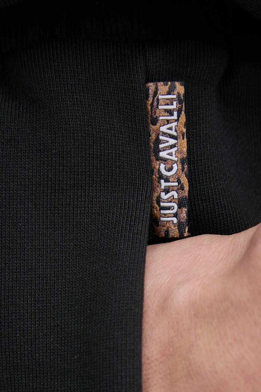 Βαμβακερό σορτσάκι Just Cavalli χρώμα: μαύρο, 78PADE08 CF100 φωτογραφία