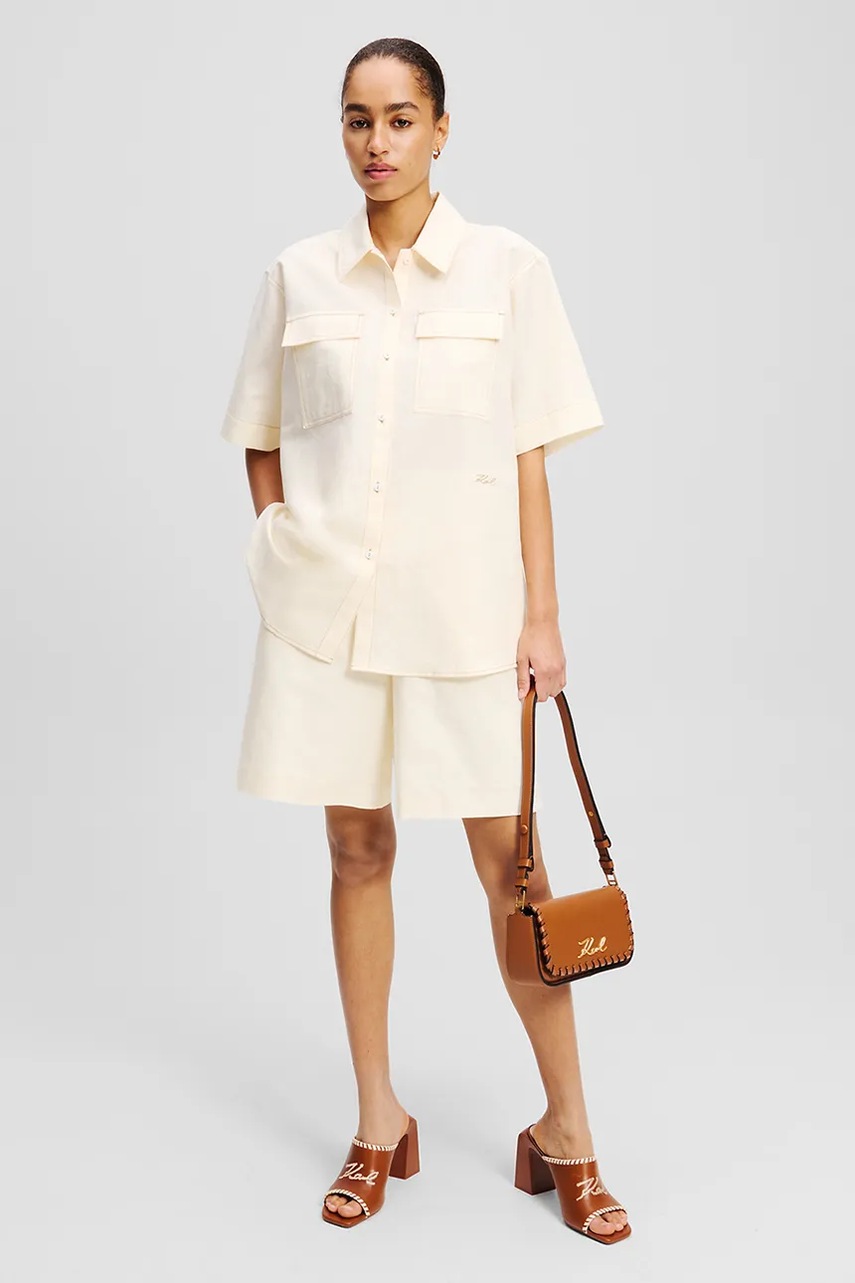 Lněné kraťasy Karl Lagerfeld (obrázek 4)