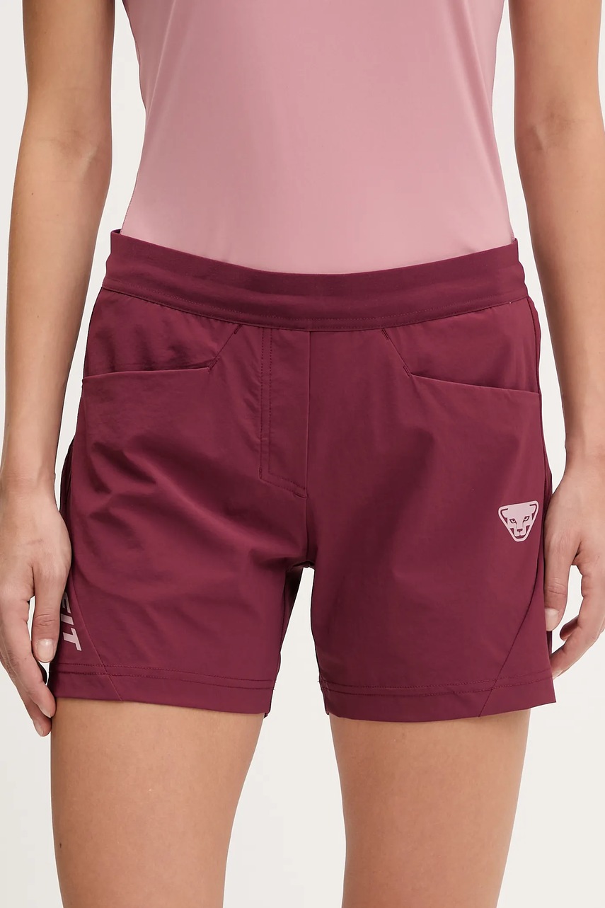 Dynafit pantaloni scurți outdoor Transalper culoarea bordo, uni, high waist, 08.0000071185