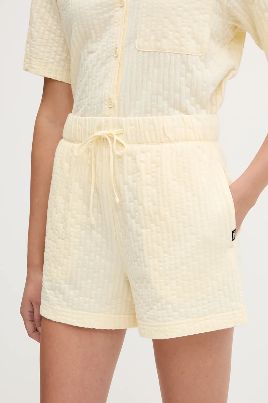 Levně Kraťasy Vans dámské, žlutá barva, high waist, VN000MBAE301