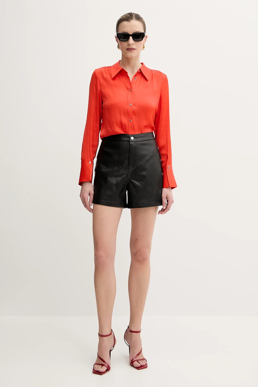 Шорты Morgan SHELLY цвет чёрный однотонная высокая посадка SHELLY