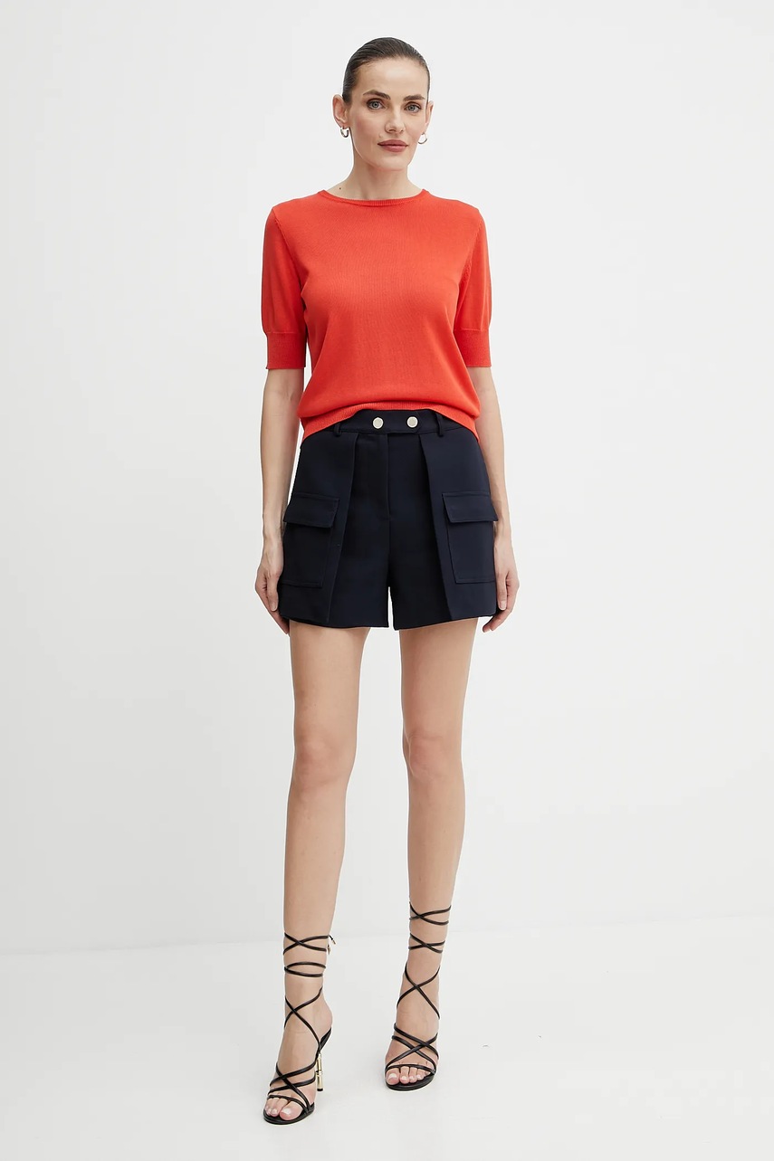 Шорты Morgan SHONAU цвет синий однотонная высокая посадка SHONAU