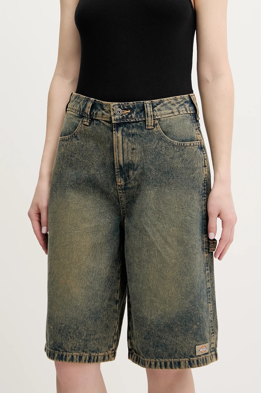 Dickies pantaloni scurți jeans uni, high waist, DK0A4Z85K581