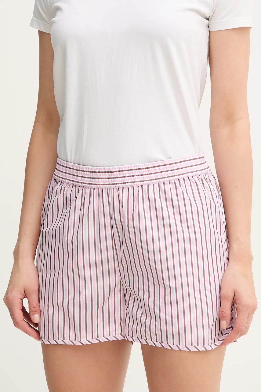 MAX&Co. pantaloni scurți femei, culoarea roz, cu imprimeu, high waist, 2516141014200
